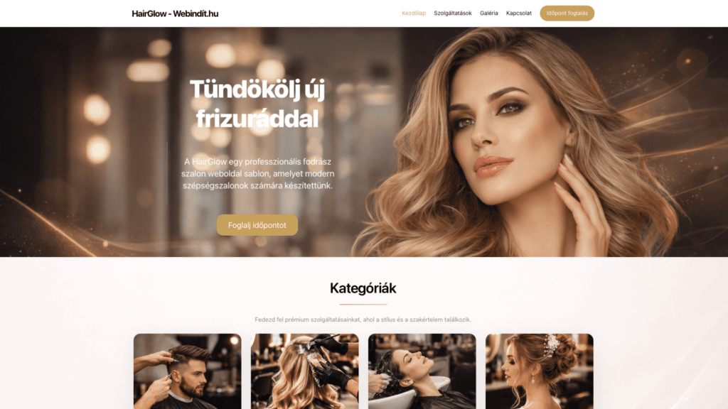 Webindít - HairGlow Sablon